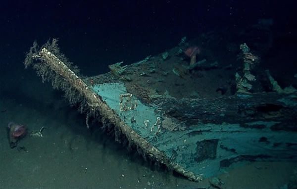 Monterrey Shipwreck Bow, Image courtesy NOAA Okeanos Explorer Program 2012